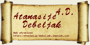 Atanasije Debeljak vizit kartica